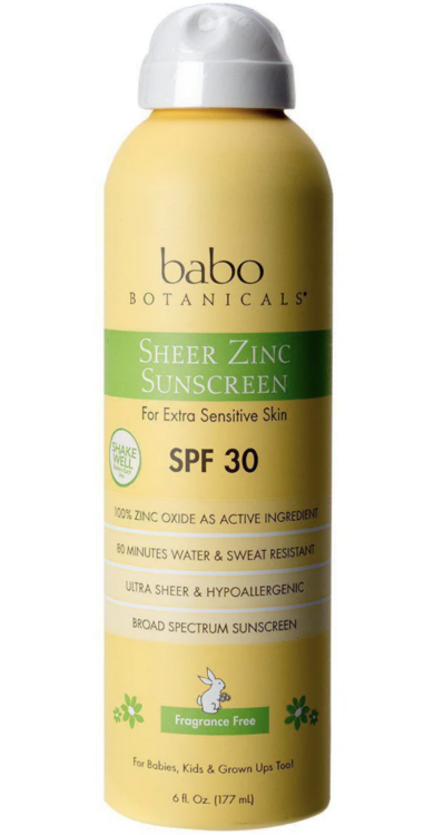 Babo Botanicals Sheer Zinc Sunscreen Spray SPF 30